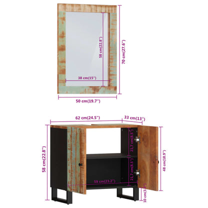 Set Mobili da Bagno 2 pz in Legno Massello di Recupero | homemem39