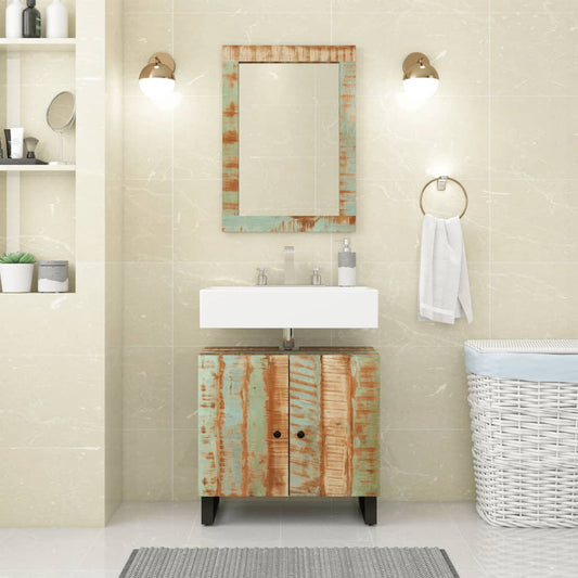 Set Mobili da Bagno 2 pz in Legno Massello di Recupero | homemem39