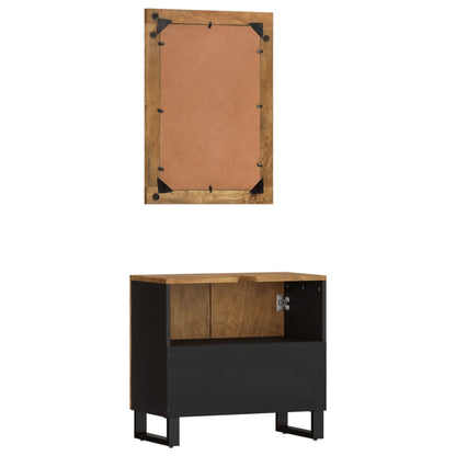 Set Mobili da Bagno 2pz in Legno Massello di Mango