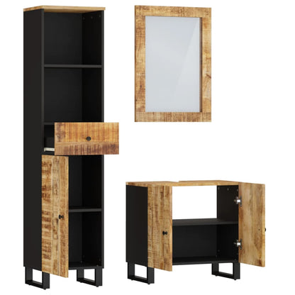 Set Mobili da Bagno 3pz in Legno Massello di Mango | homemem39