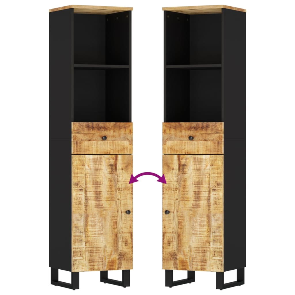 Set Mobili da Bagno 3pz in Legno Massello di Mango | homemem39