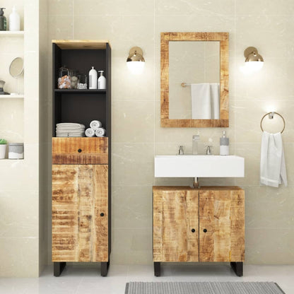 Set Mobili da Bagno 3pz in Legno Massello di Mango | homemem39