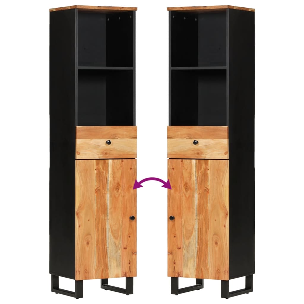 Set Mobili da Bagno 3pz in Legno Massello di Acacia | homemem39