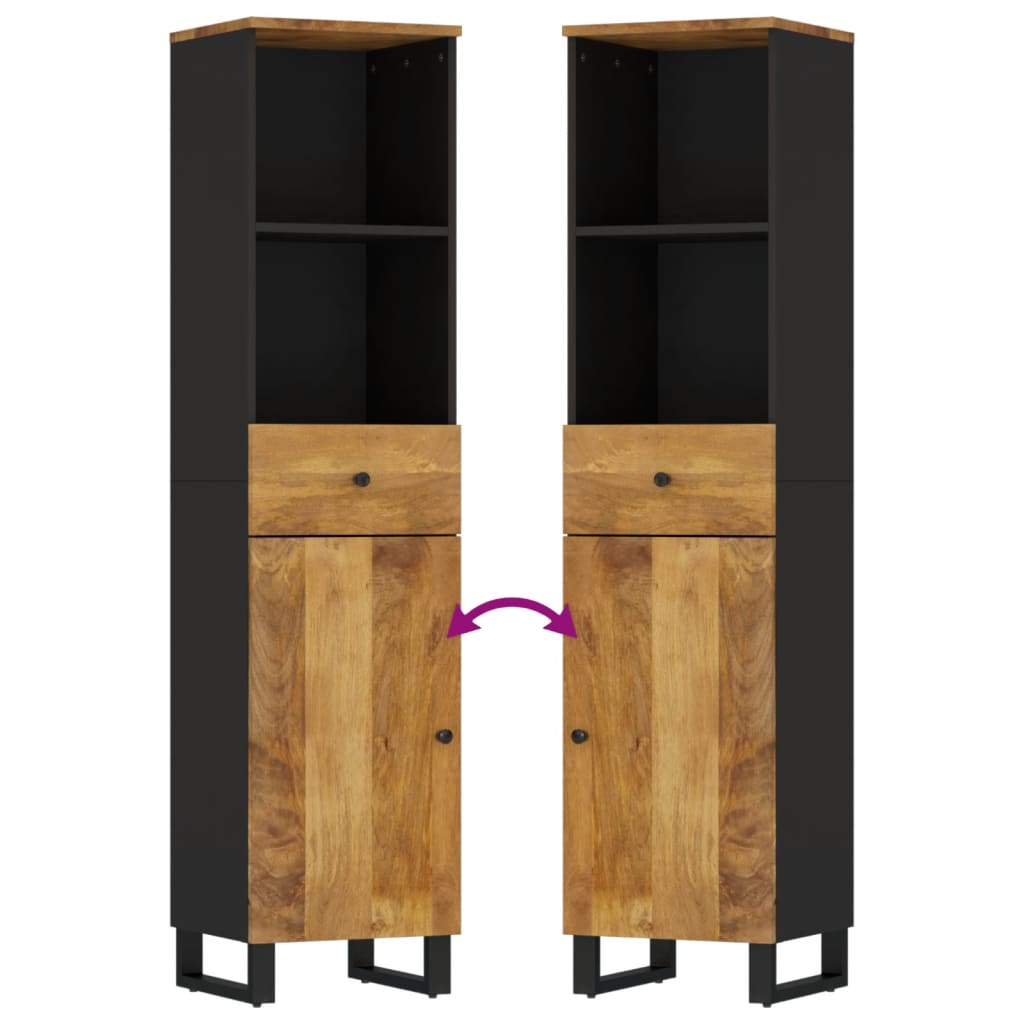 Set Mobili da Bagno 3pz in Legno Massello di Mango | homemem39