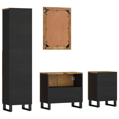 Set Mobili da Bagno 4 pz in Legno Massello di Mango | homemem39
