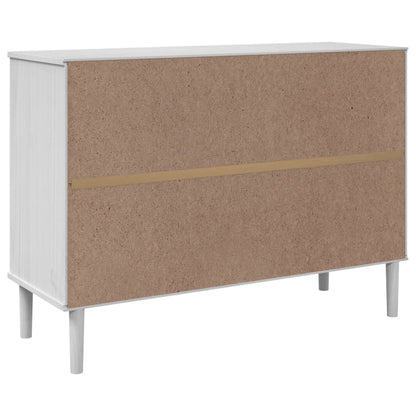Credenza SENJA Aspetto Rattan Bianco 112x40x80 cm Massello Pino - homemem39