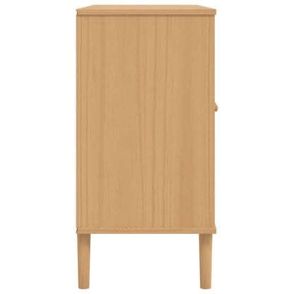 Credenza SENJA Aspetto Rattan 112x40x80 cm Legno Massello Pino - homemem39