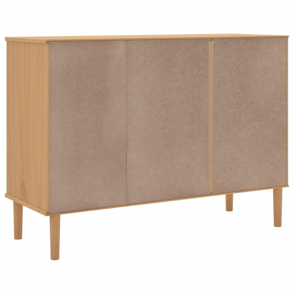Credenza SENJA Aspetto Rattan 112x40x80 cm Legno Massello Pino - homemem39