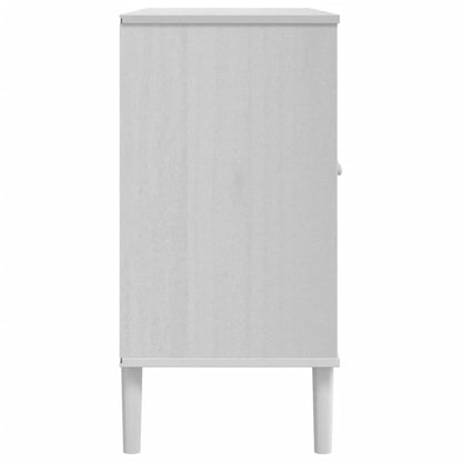 Credenza SENJA Aspetto Rattan Bianco 112x40x80 cm Massello Pino - homemem39