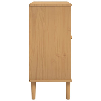 Credenza SENJA Aspetto Rattan Marrone 80x35x80 cm Massello Pino | homemem39