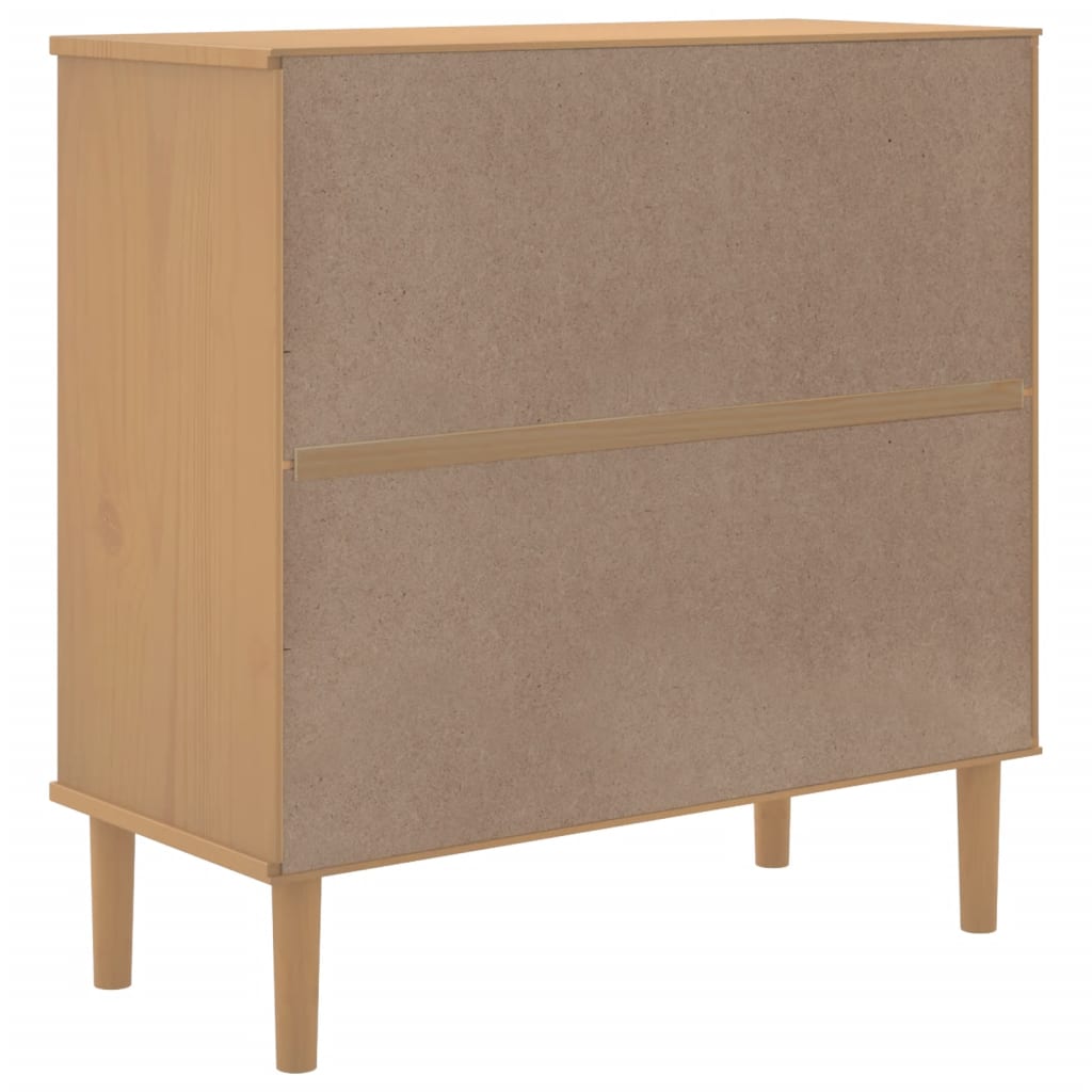 Credenza SENJA Aspetto Rattan Marrone 80x35x80 cm Massello Pino | homemem39