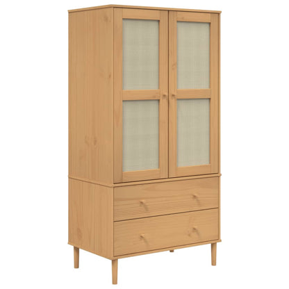 Armadio SENJA Aspetto Rattan Marrone 90x55x175 cm Massello Pino | homemem39