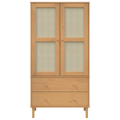 Armadio SENJA Aspetto Rattan Marrone 90x55x175 cm Massello Pino | homemem39