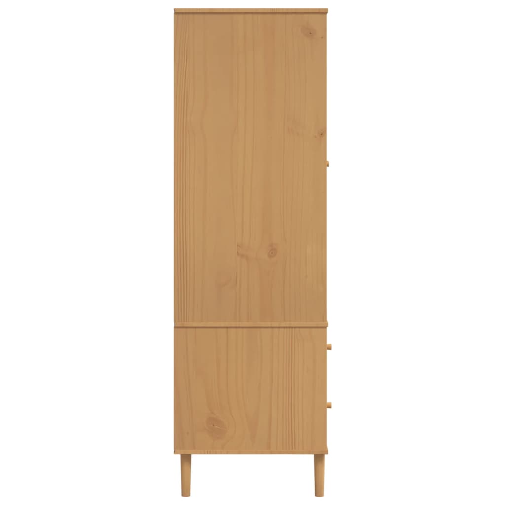 Armadio SENJA Aspetto Rattan Marrone 90x55x175 cm Massello Pino | homemem39