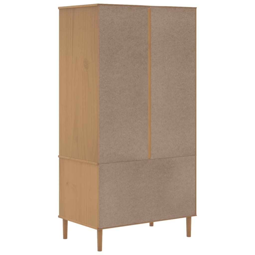 Armadio SENJA Aspetto Rattan Marrone 90x55x175 cm Massello Pino | homemem39