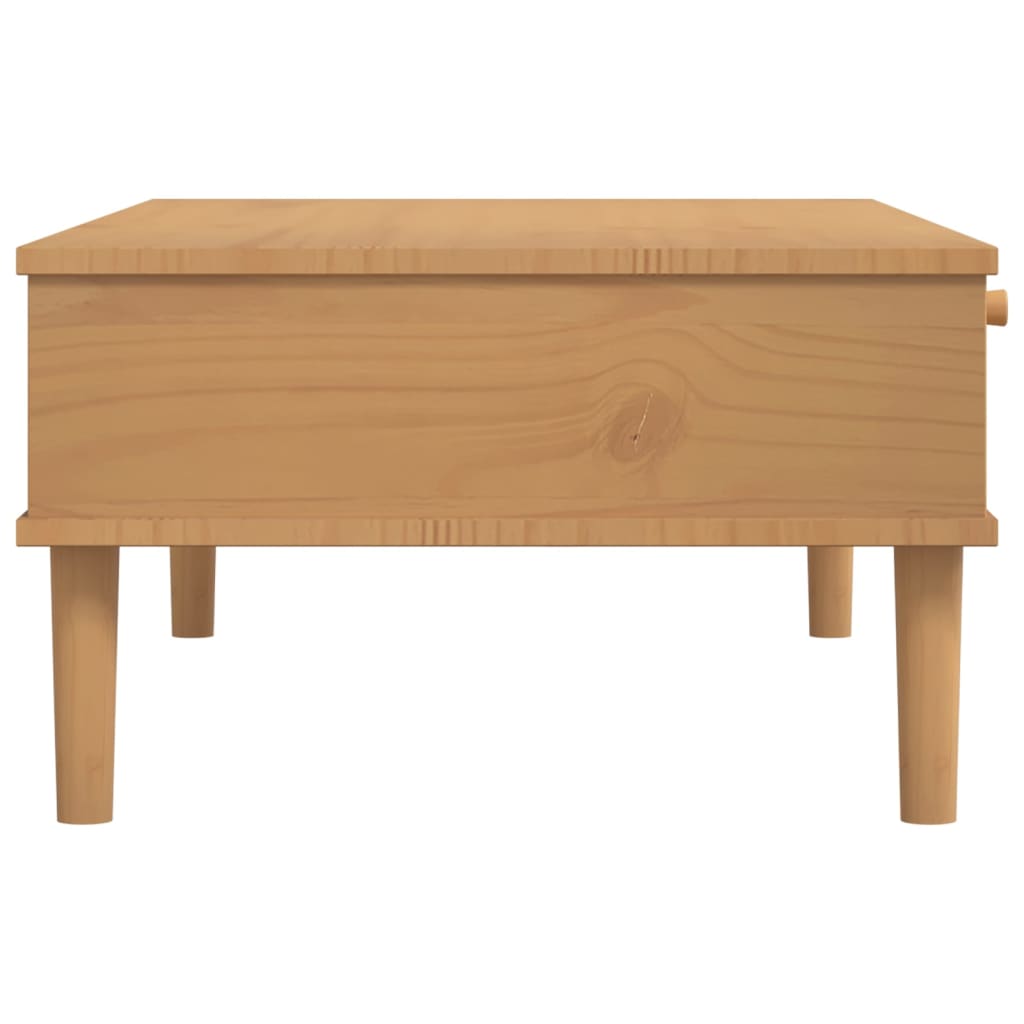 Tavolino SENJA Aspetto Rattan Marrone 100x55x33 Legno Massello