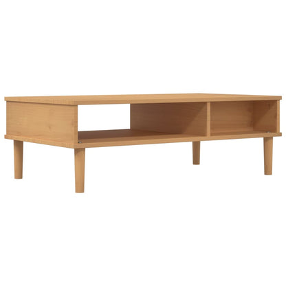 Tavolino SENJA Aspetto Rattan Marrone 100x55x33 Legno Massello