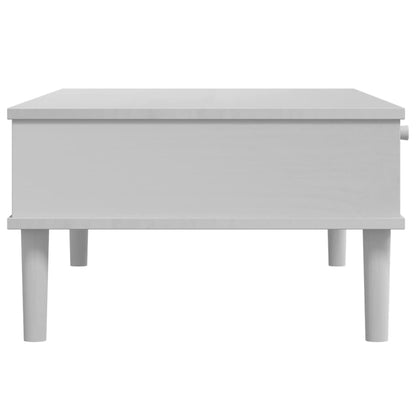 Tavolino SENJA Aspetto Rattan Bianco 100x55x33cm Legno Massello | homemem39