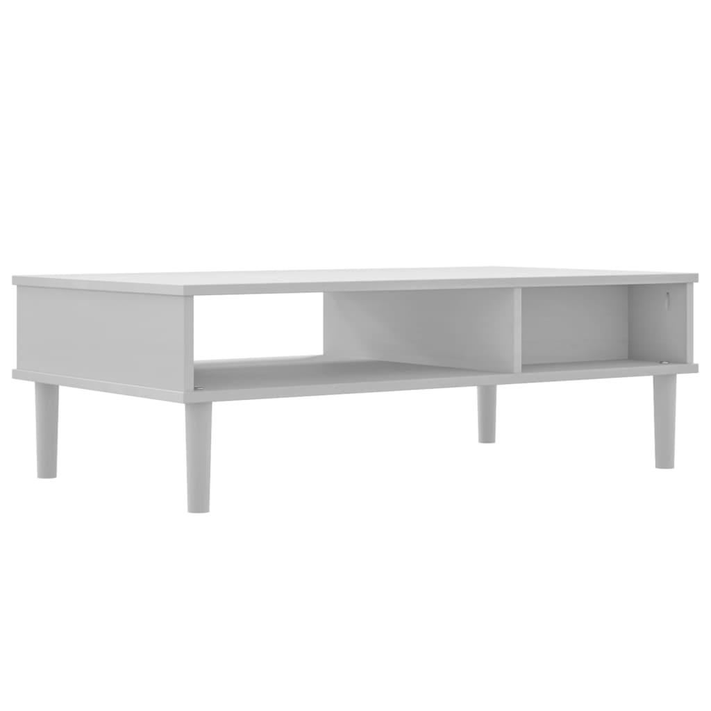Tavolino SENJA Aspetto Rattan Bianco 100x55x33cm Legno Massello | homemem39