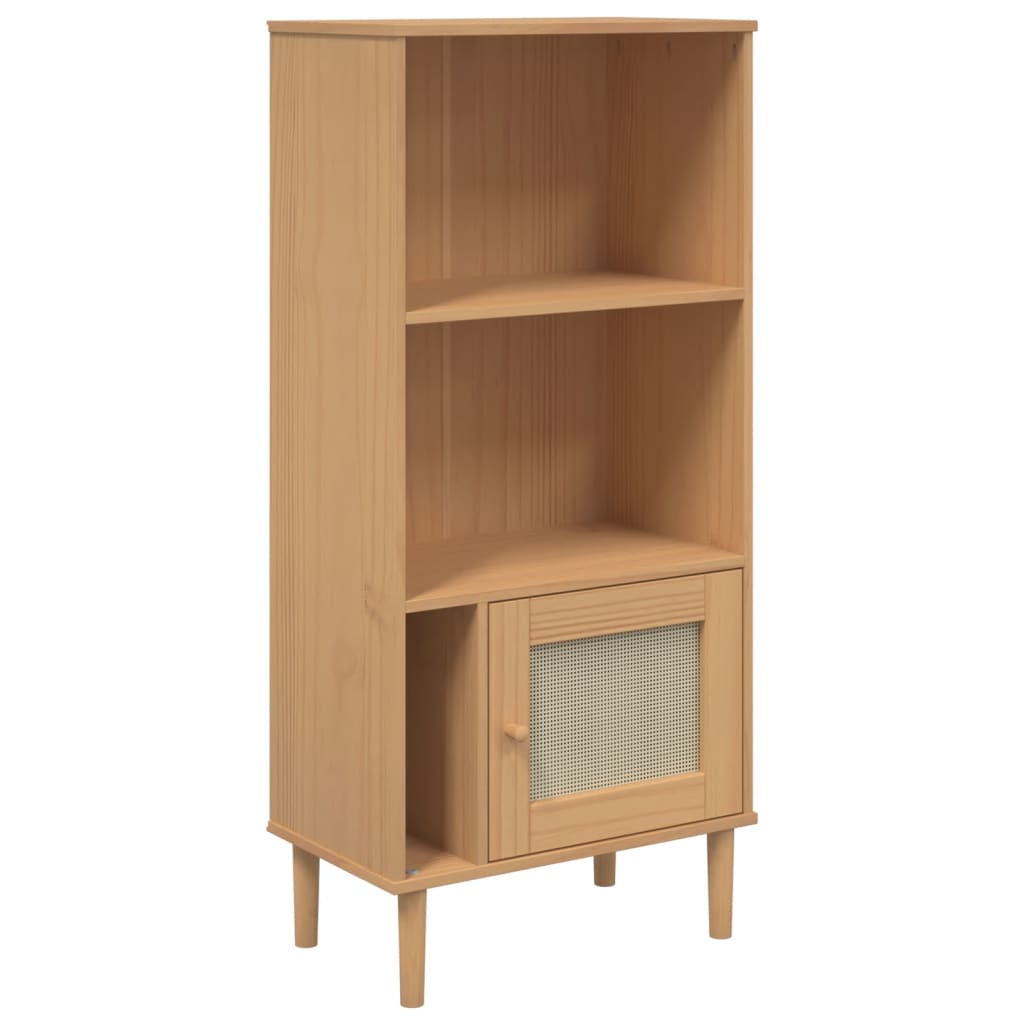 Credenza SENJA Aspetto Rattan Marrone 60x35x130 cm Legno Pino | homemem39