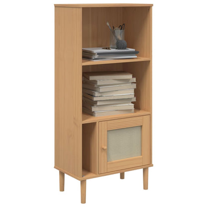 Credenza SENJA Aspetto Rattan Marrone 60x35x130 cm Legno Pino | homemem39