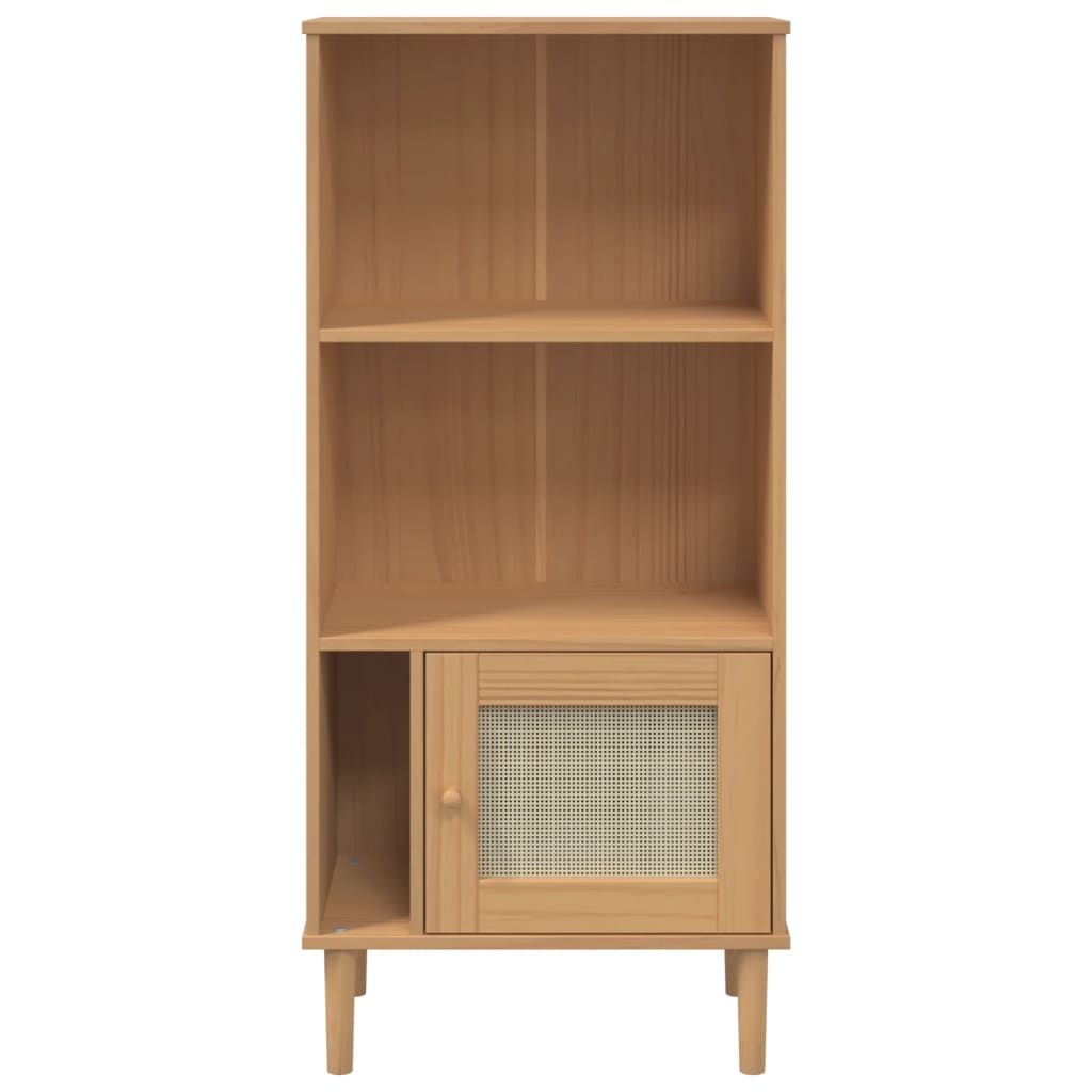 Credenza SENJA Aspetto Rattan Marrone 60x35x130 cm Legno Pino