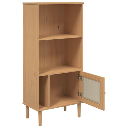 Credenza SENJA Aspetto Rattan Marrone 60x35x130 cm Legno Pino | homemem39
