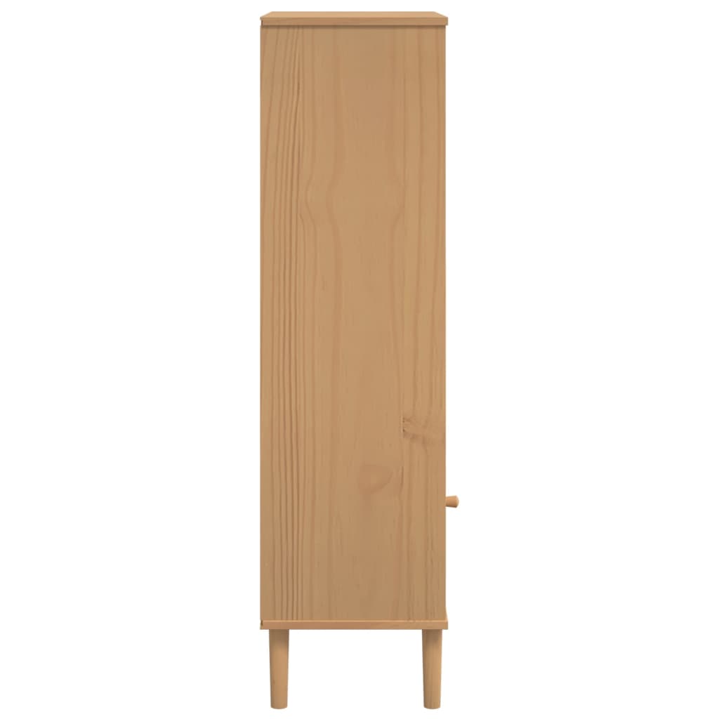 Credenza SENJA Aspetto Rattan Marrone 60x35x130 cm Legno Pino | homemem39