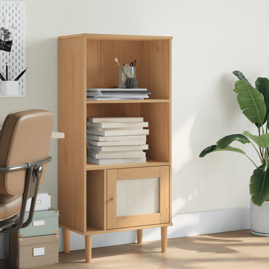 Credenza SENJA Aspetto Rattan Marrone 60x35x130 cm Legno Pino | homemem39