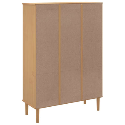 Credenza SENJA Aspetto Rattan Marrone 90x35x130 cm Legno Pino | homemem39