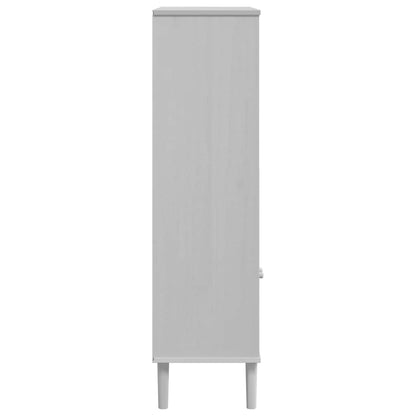 Credenza SENJA Aspetto Rattan Bianco 90x35x130 cm Massello Pino | homemem39