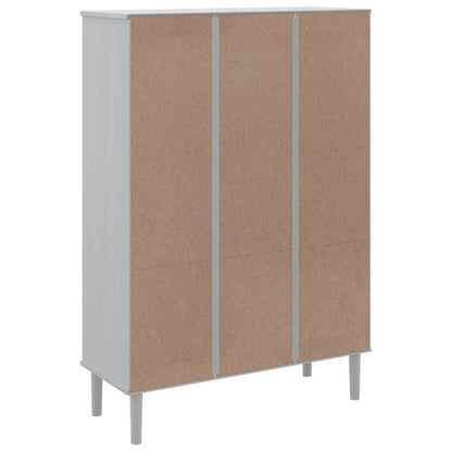 Credenza SENJA Aspetto Rattan Bianco 90x35x130 cm Massello Pino | homemem39