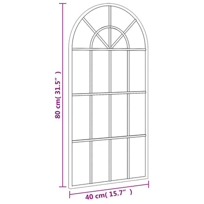 Specchio da Parete Nero 40x80 cm Arco in Ferro | homemem39