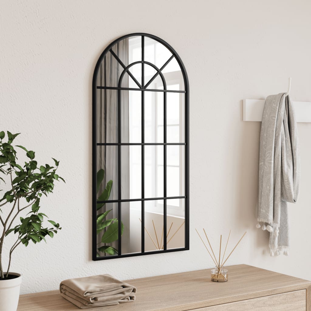 Specchio da Parete Nero 40x80 cm Arco in Ferro | homemem39