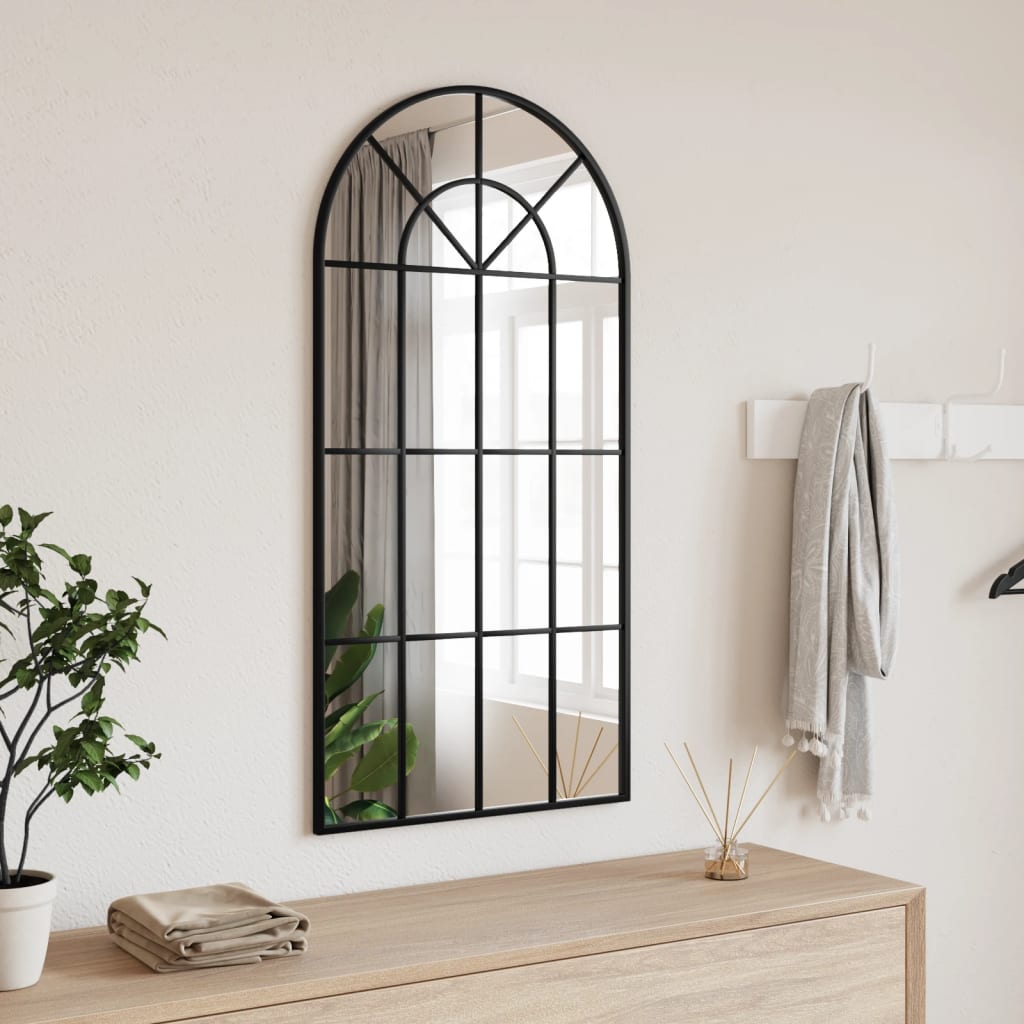 Specchio da Parete Nero 50x100 cm Arco in Ferro | homemem39