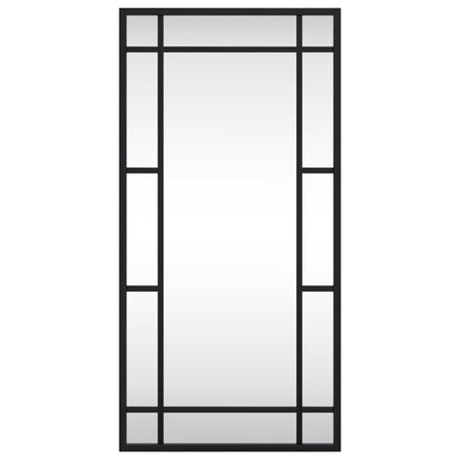 Specchio da Parete Nero 30x60 cm Rettangolare in Ferro