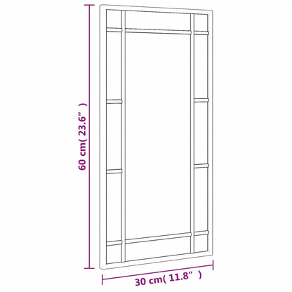 Specchio da Parete Nero 30x60 cm Rettangolare in Ferro