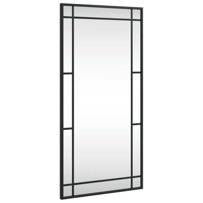Specchio da Parete Nero 40x80 cm Rettangolare in Ferro | homemem39