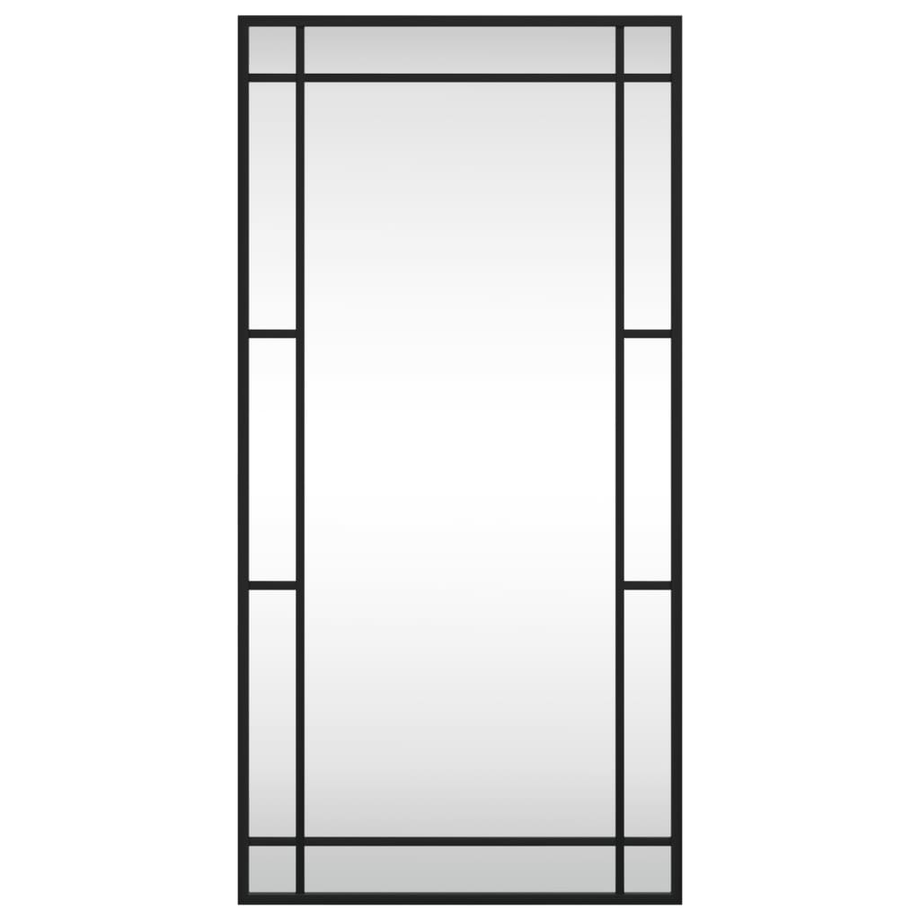 Specchio da Parete Nero 40x80 cm Rettangolare in Ferro | homemem39