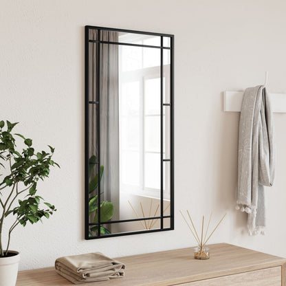 Specchio da Parete Nero 40x80 cm Rettangolare in Ferro | homemem39