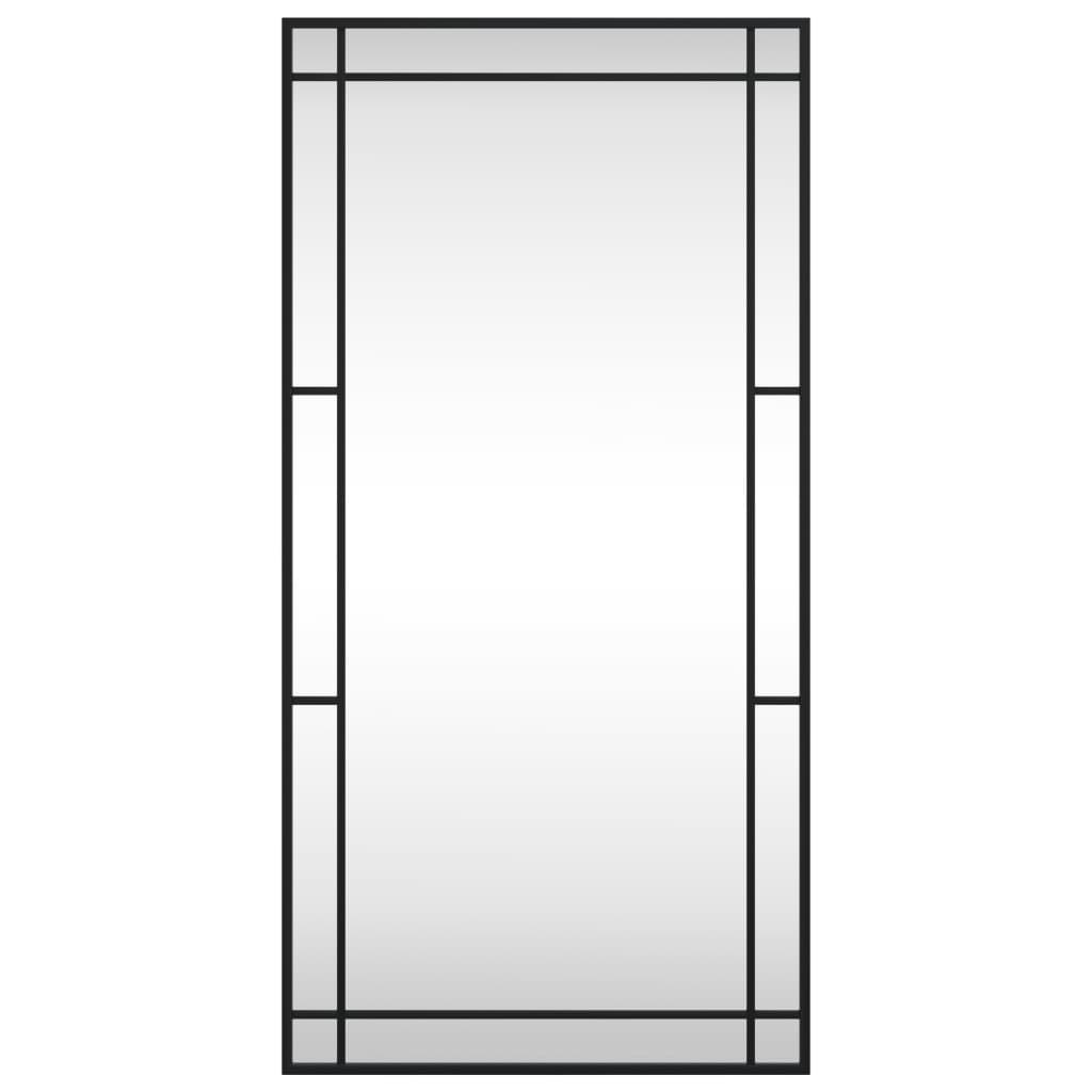 Specchio da Parete Nero 50x100 cm Rettangolare in Ferro