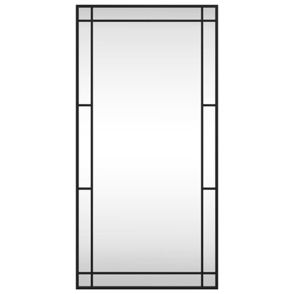 Specchio da Parete Nero 50x100 cm Rettangolare in Ferro