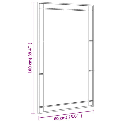 Specchio da Parete Nero 60x100 cm Rettangolare in Ferro | homemem39