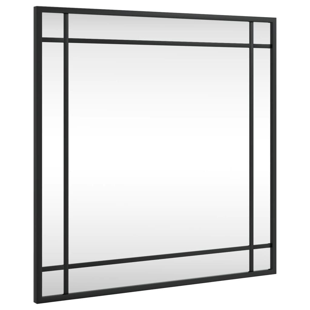 Specchio da Parete Nero 50x50 cm Quadrato in Ferro | homemem39