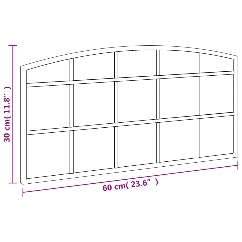 Specchio da Parete Nero 60x30 cm Arco in Ferro - homemem39