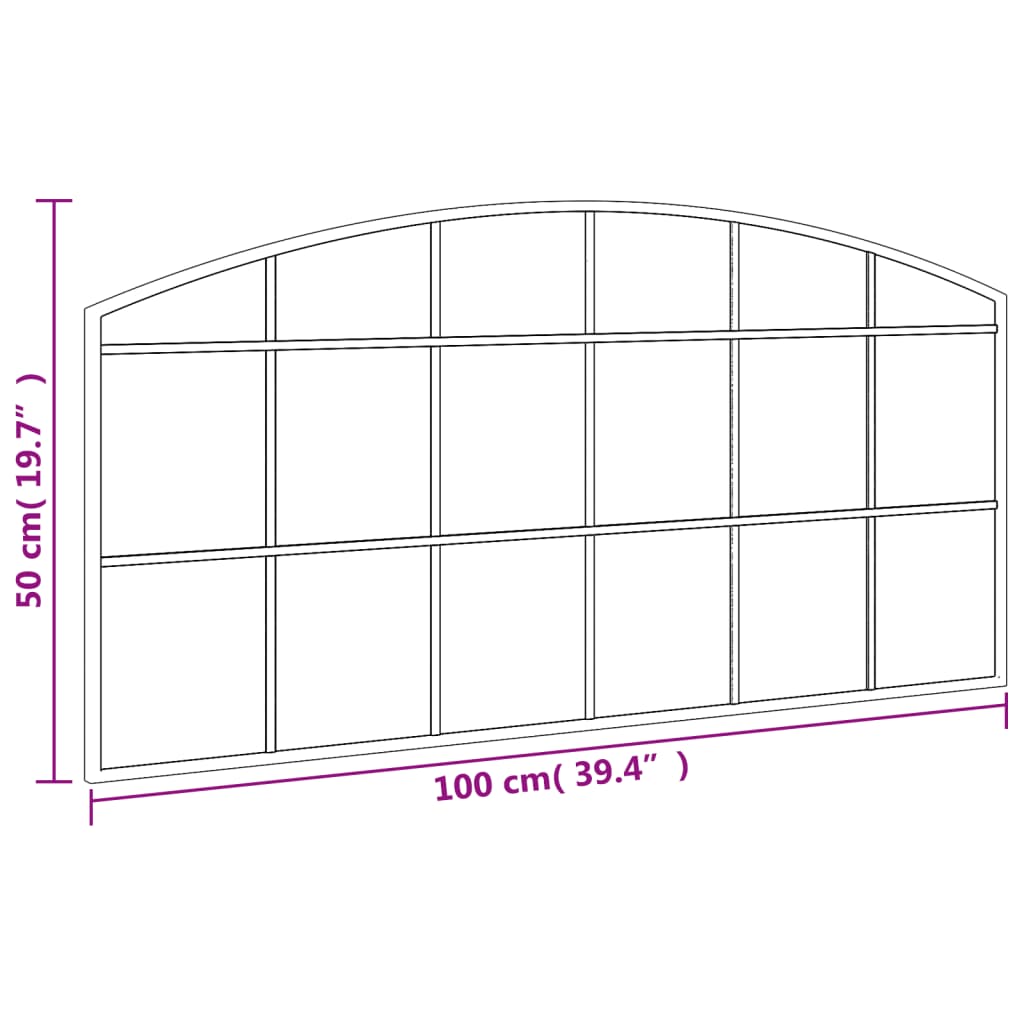 Specchio da Parete Nero 100x50 cm Arco in Ferro | homemem39