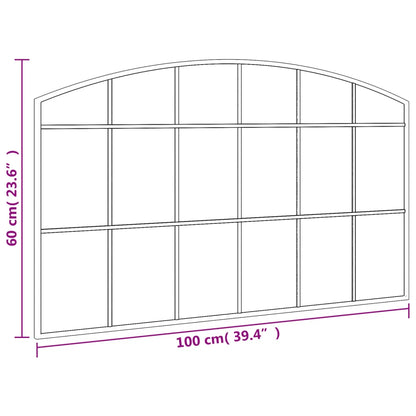 Specchio da Parete Nero 100x60 cm Arco in Ferro | homemem39