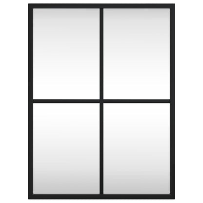 Specchio da Parete Nero 30x40 cm Rettangolare in Ferro - homemem39