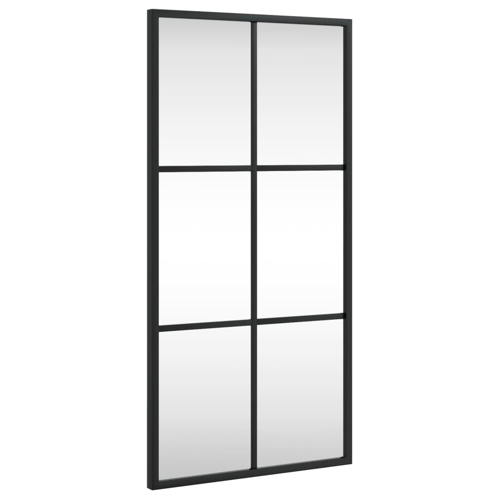 Specchio da Parete Nero 30x60 cm Rettangolare in Ferro | homemem39