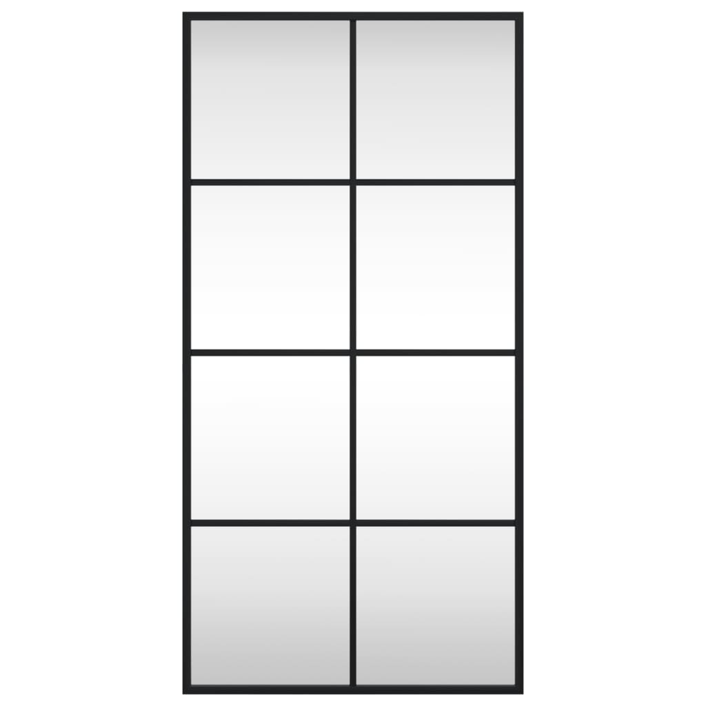 Specchio da Parete Nero 40x80 cm Rettangolare in Ferro - homemem39